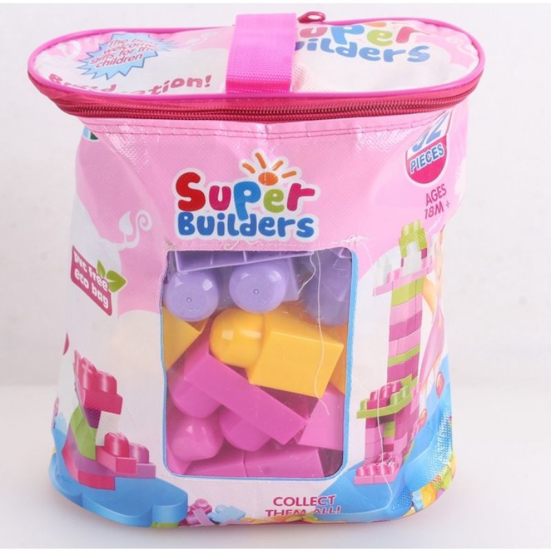 Mainan building block big mega block - mainan balok besar 52 pcs