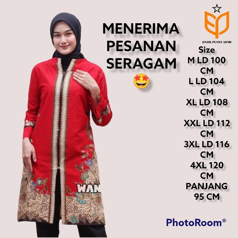 TUNIK BATIK TERBARU KEKINIAN 2023 ATASAN BATIK WANITA JUMBO BAJU BATIK WANITA MODERN