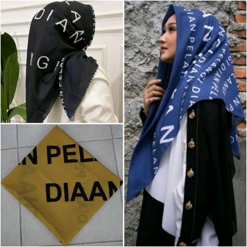 Hijab Voal Motif Segiempat Denay Laser Cut | Hijab Printing Denay Dian Pelangi Kw Terbaru 2025 | Hij