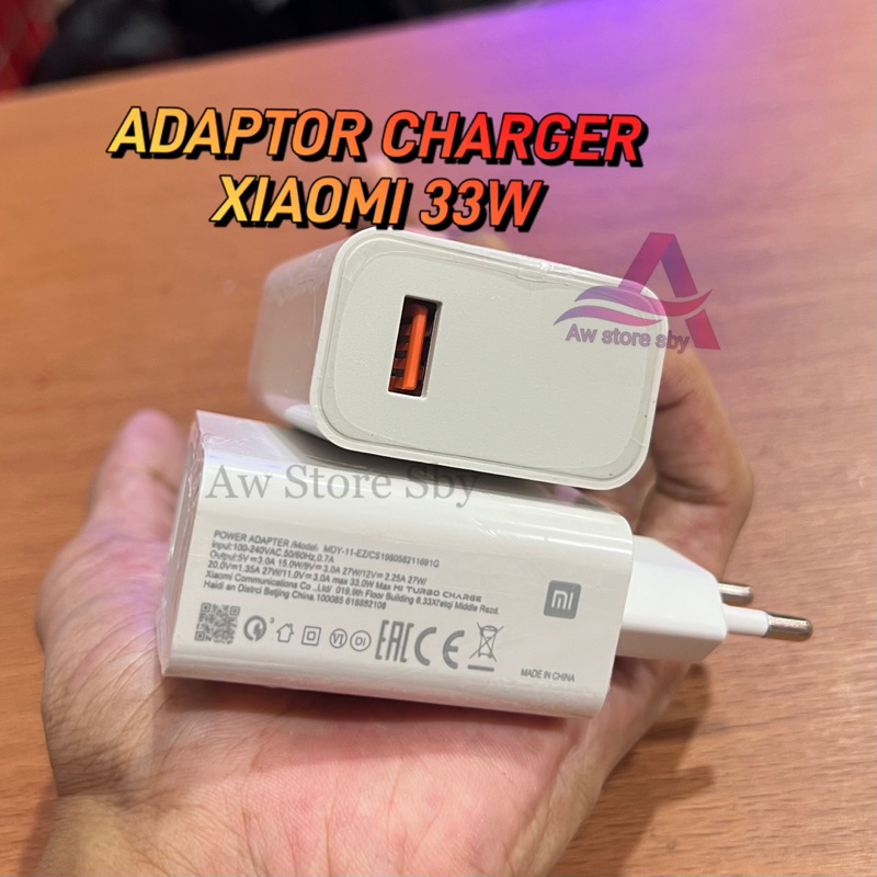 Power Adapter Kepala Charger Xiaomi 33W MDY-11EZ Turbo charge Redmi 9 10 10C Note 7 Pro/8 Pro/9T/ 10T/Poco M3 Pro/M4 Pro/X2 Pro/X3 Pro/