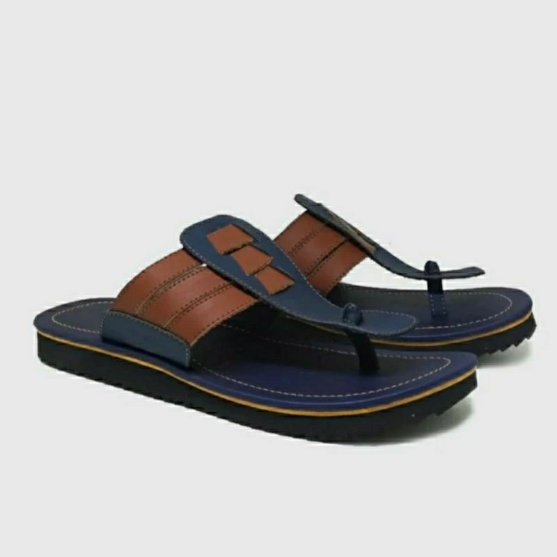 Sandal Jepit Makazi 44-45 Big Size / Sendal Capit JUMBO Pria Bapak2 Awet Tebal Kulit TEBAL Ori, 45