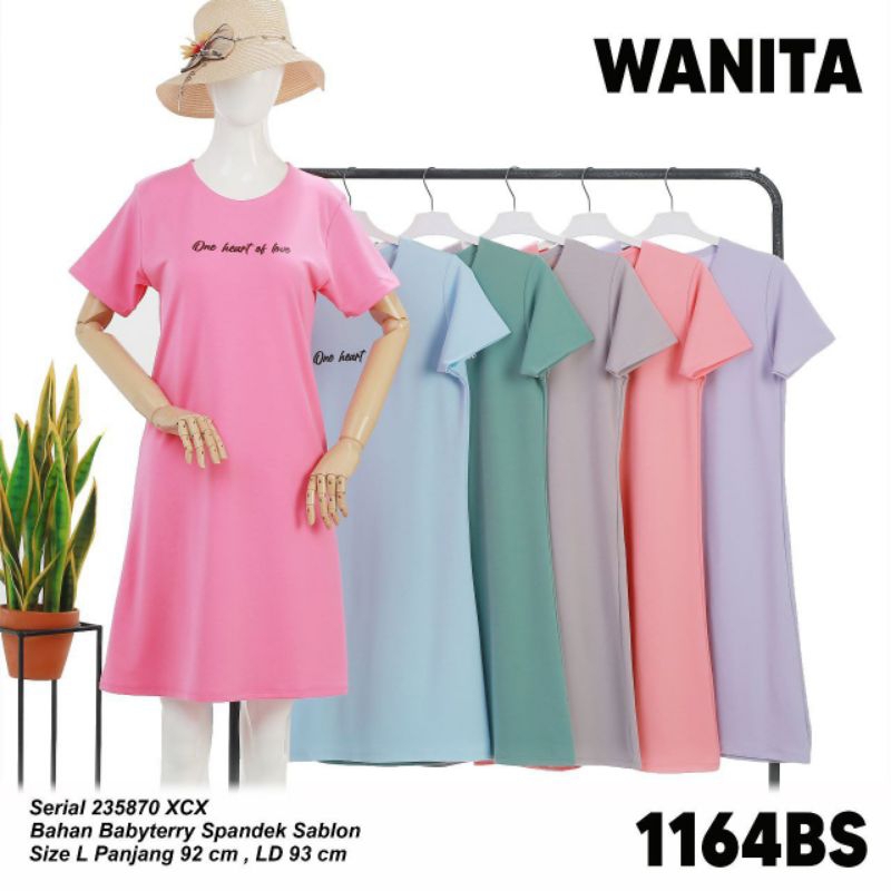 Lemone dress 1164BS casual tunik daster pendek babyterry spandek