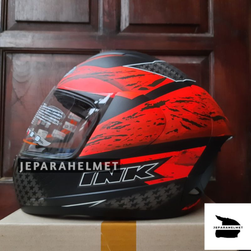 Helm INK CL MAX Seri Motif #7 Red Merah Doff | INK CL MAX Fullface Seri #7 Red Doff Original