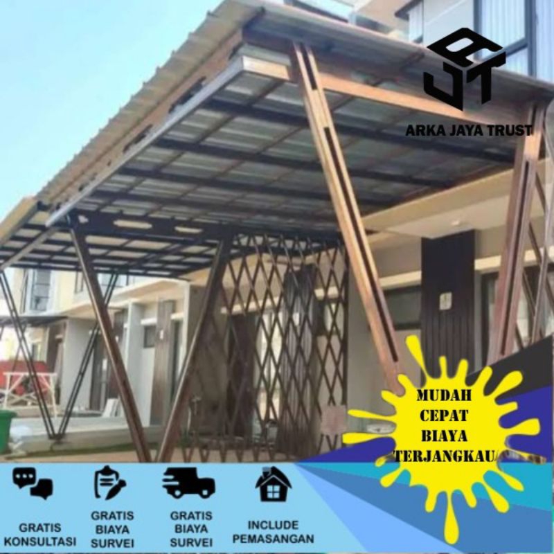 Kanopi Baja Ringan Atap Spandek Pasir