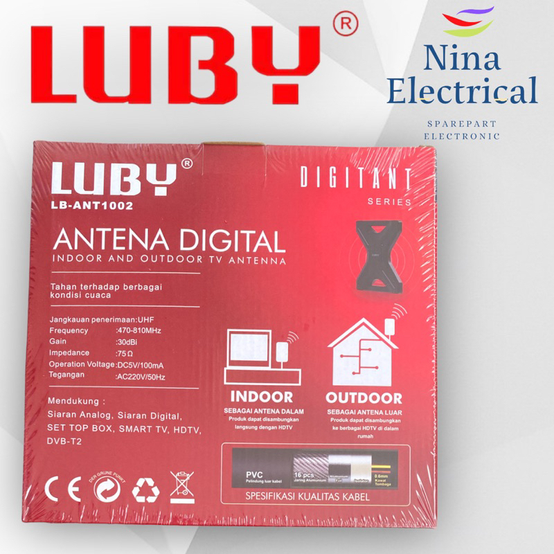 ANTENA INDOOR OUTDOOR LUBY ANT 1001 / LUBY ANT 1002 PANJANG 12 METER SMART CHIP