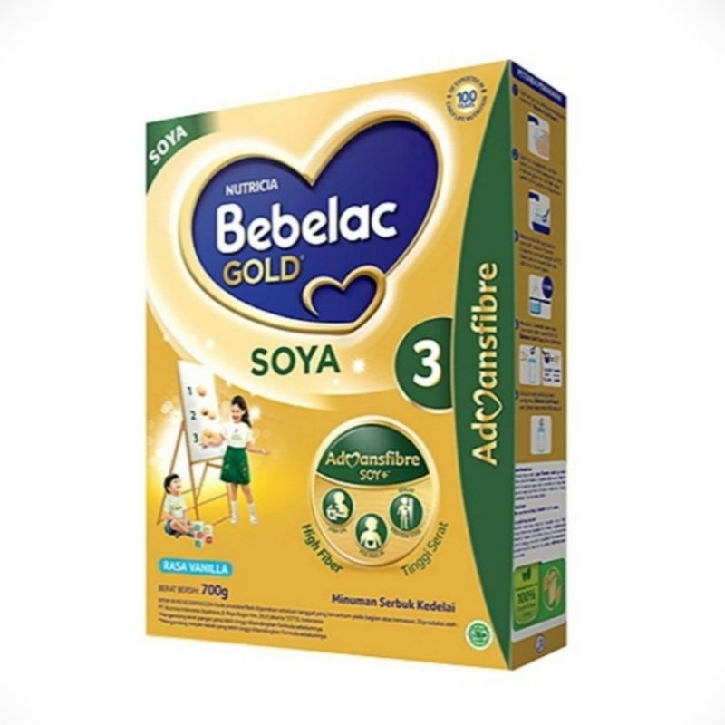 BEBELAC GOLD SOYA 3 VANILA 700 GRAM (1-3 TAHUN) - Susu Soya - Susu Kedelai