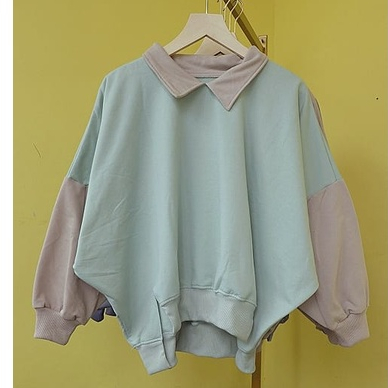 Sweater Oversize - XXXL COLLAR BATWING SWEATER WANITA BIGSIZE - Sweater Polos Oversize