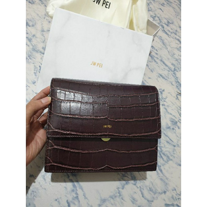 Preloved JW Pei Mini Flap Bag - Brown