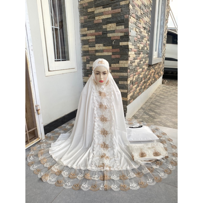 MUKENA MEWAH ADELIA BAHAN SUTRA PARIS ORIGINAL BORDIRAN MEWAH / MUKENA BRANDED MUKENA GLAMOUR