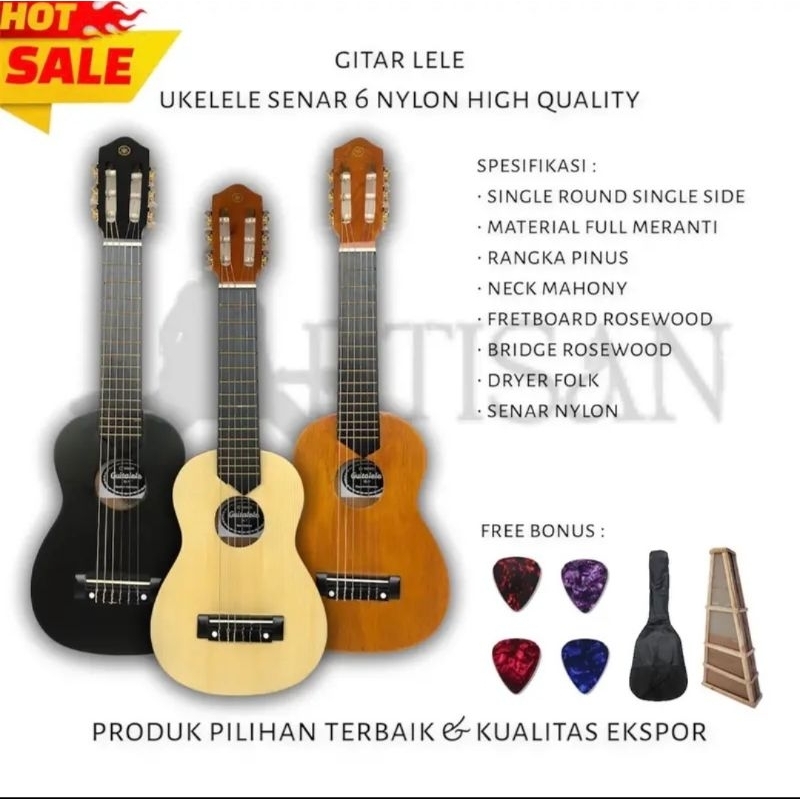 GITARLELE AKUSTIK SENAR 6 * / PAKET GUITALELE GITAR LELE / PAKET GITAR MINI / UKULELE GITAR KECIL SENAR 6 / GITAR JUNIOR SENAR 6 / GARANSI PENGIRIMAN