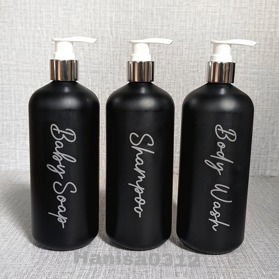 Botol Pump 500ml Hdpe Hitam Doff Pump Lotion Silver Tempat Sabun cair Aesthetic Bottle Minimalist Refill Organizer