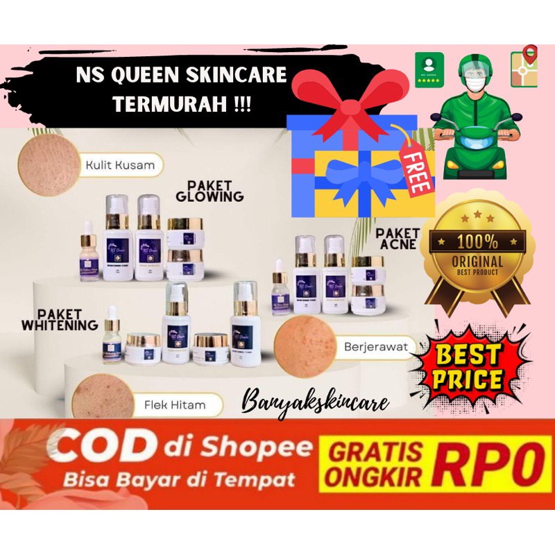 NS QUEEN PAKET BASIC NS QUEEN WHITENING NS QUEEN GLOWING NS QUEEN ACNE