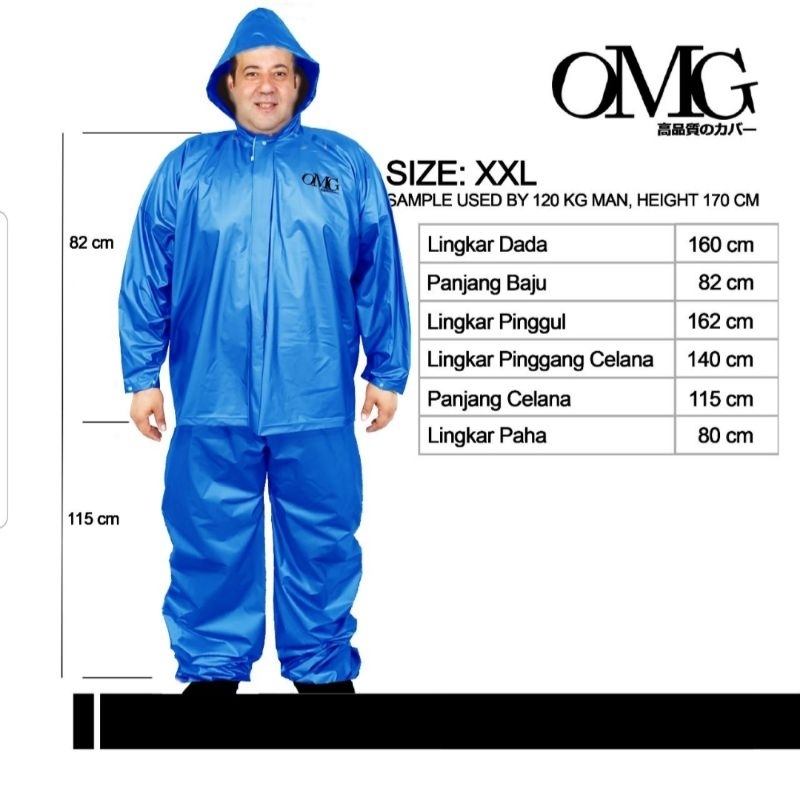 Jas Hujan Super Jumbo Extra Large Big Size XXXL OMG Jaket Celana / Jas Hujan OMG XXXL / Stelan Setelan OMG XXXL UNISEX