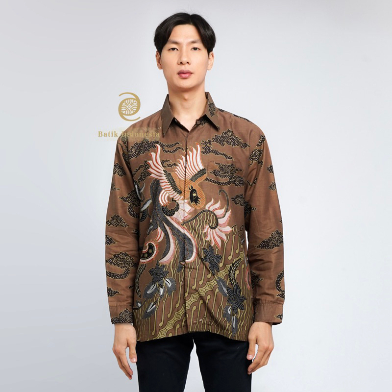 HIJAU ARMY CCBATIK Kemeja Batik Pria Lengan Panjang CCBP002