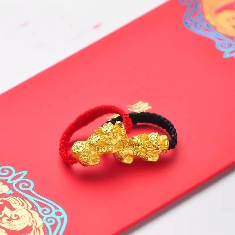 MELDY SHOP ~ Cincin tali bracelet hongkong HK 24k 999 baby mini jilin naga pixiu fengshui ORIGINAL