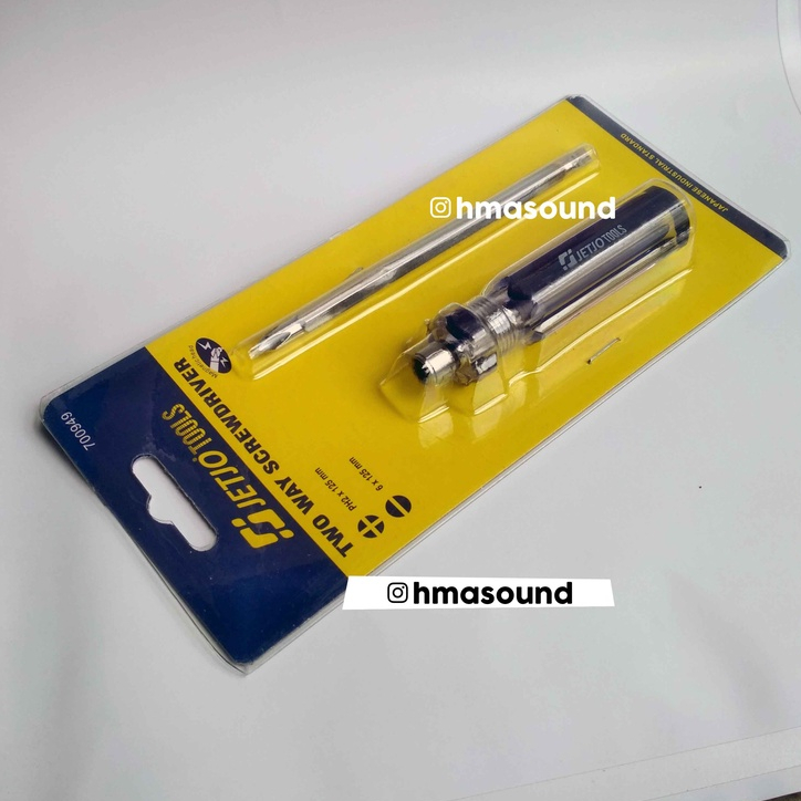 Obeng Bolak Balik Two Way Screwdriver + - Jetjo Jetjotools Lakoni Pro