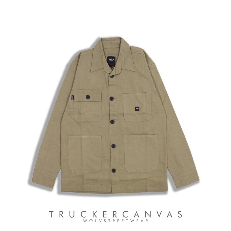 Jaket Trucker Canvas Jaket Original Wolv