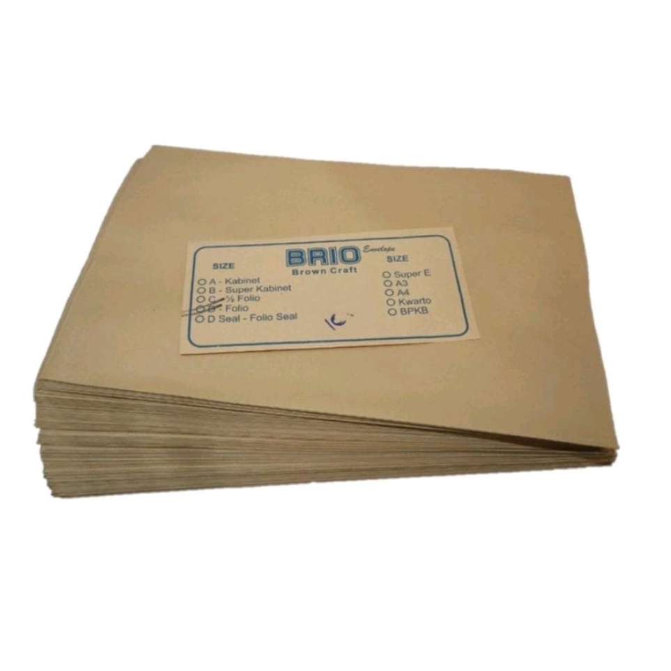 

Amplop Folio Coklat 80gr isi 100 lembar