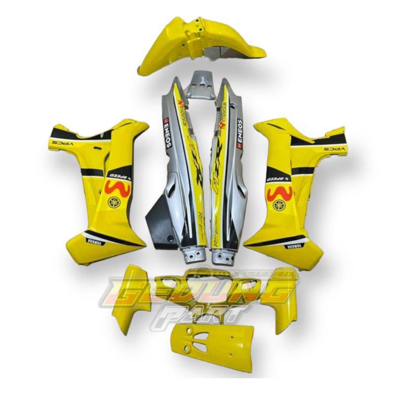cover bodi fiz r movistar kuning silver fullset full set bodi halus yamah fiz r cover body fiz r ful