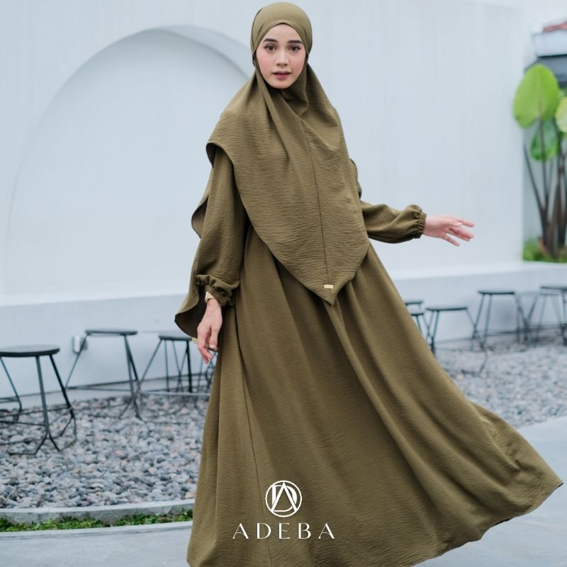 ADEBA - SHAFA SETELAN GAMIS PLUS HIJAB BERGO TALI