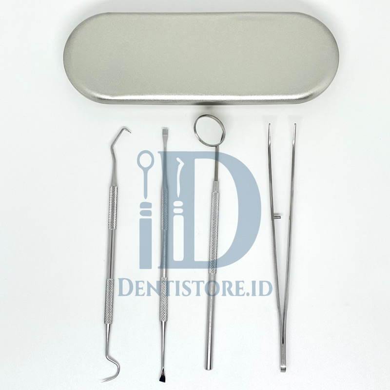 Alat Standart Dental Diagnostic Diagnostik Kit Set Pembersih Karang Gigi Isi 4 Standar Kaca Mulut Pi