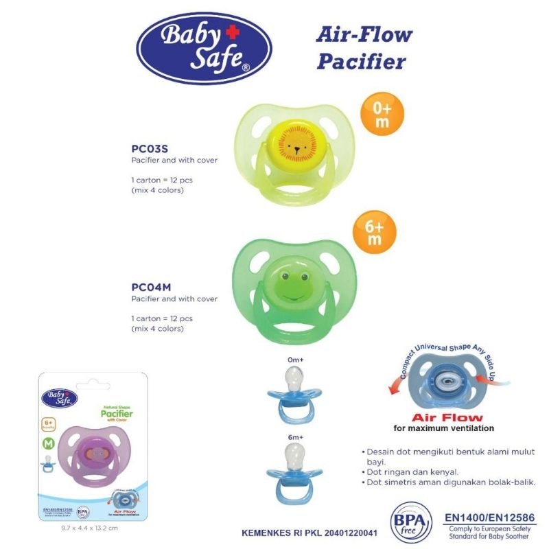 Baby Safe Air Flow Pacifier Plus Cover isi 2