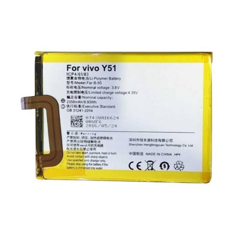 Battery vivo y51 y51a b-95 tipe lama Batrai vivo y51/y51a