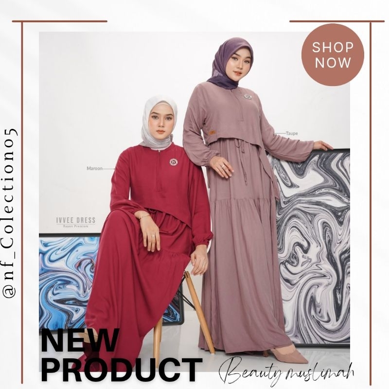 Termurah  baju rok fashion muslim || Ivve dress by nadheera luxury || dress wanita dewasa rayon polo