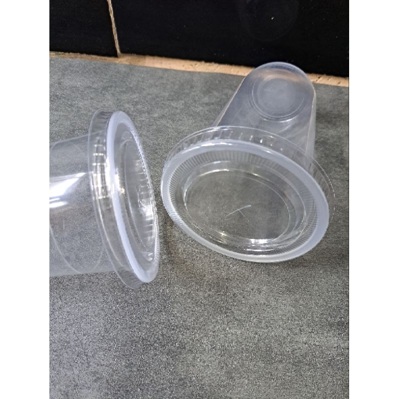 #ECR# Tutup/lid datar super bening pet PLP ornamen E93 tebal 2g untuk cup PP starindo & SA cup 12, 1