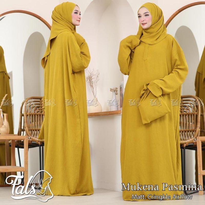 [ Ori Fals ] MUKENAH PASHMINA ••mukenah pashmina••mukenah crinkel airflow