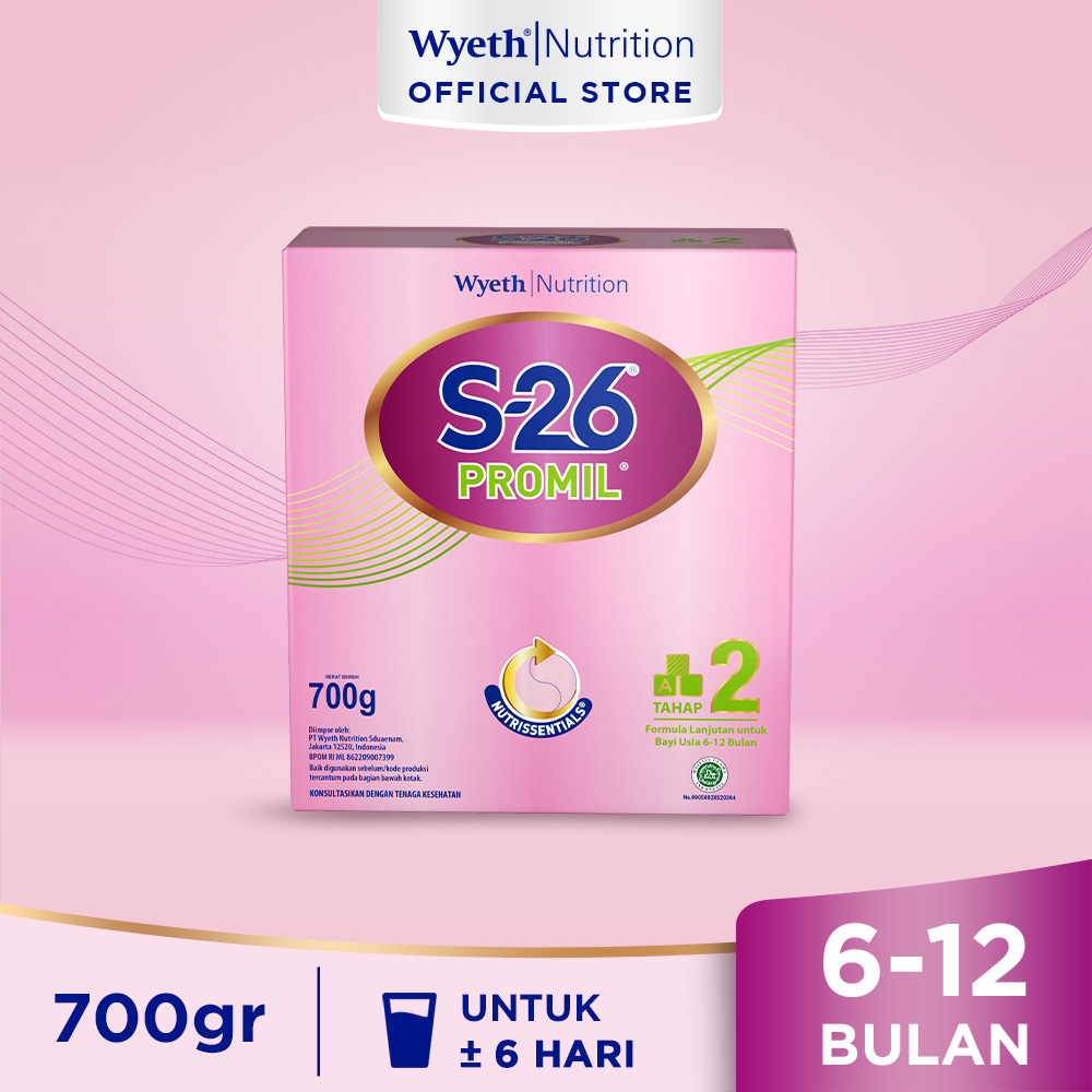 S-26 Promil Tahap 2 Susu Formula Lanjutan Usia 6-12 Bulan Kotak 700 gr