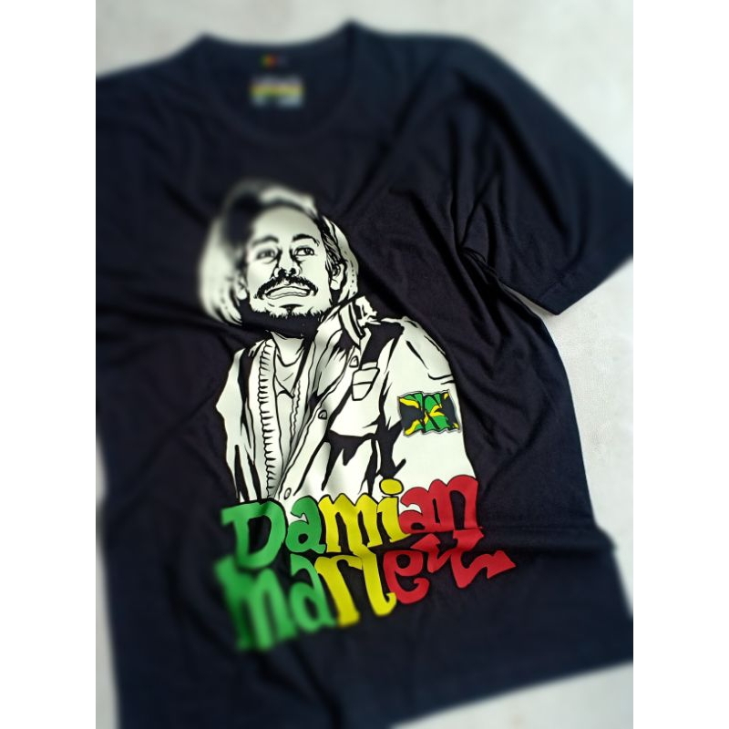 JATIMAIKA kaos hitam DAMIAN MARLEY rasta jamaika tshirt jamaica baju rambut gimbal murah bob marley 