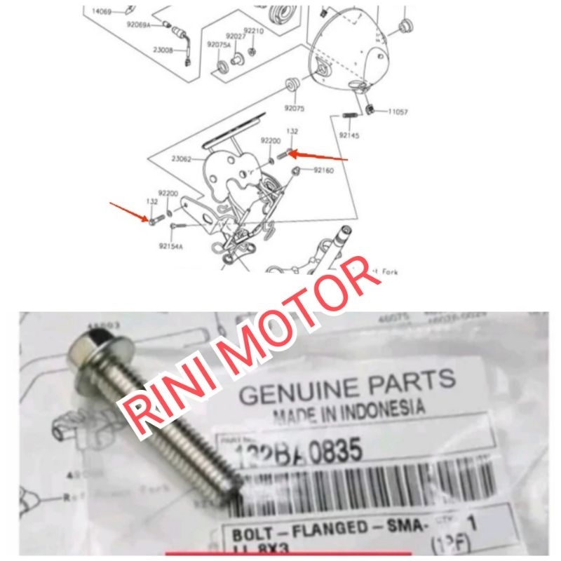 baut breket lampu depan W175 Original