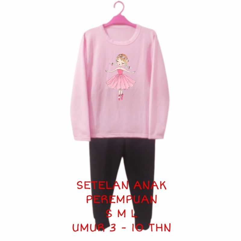 Setelan Anak Perempuan Kaos Lengan panjang dan Celana panjang Terbaru 2022 One Set Baju Tidur Santai Anak Cewek Kekinian Murah Korea Style Size S 3 4 5 Tahun M 5 6 7 Tahun L 8 9 10 Tahun Balet