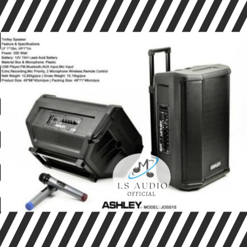 ASHLEY Speaker Portable JOSS 15 Original  - 15 Inch Speaker ASHLEY JOSS15
