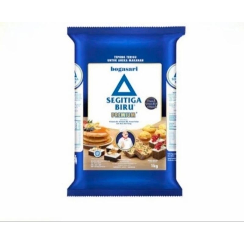 Tepung terigu premium segitiga biru bogasari 1kg