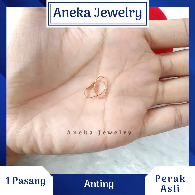 Anting Knip Polos, Sepuh Emas Kuning, Perak 925