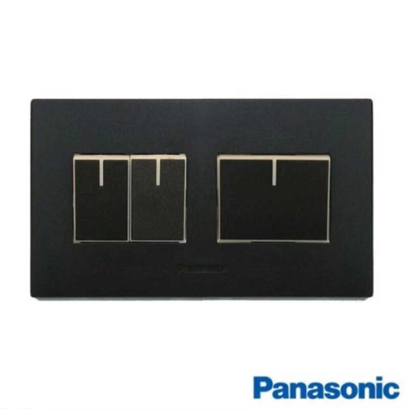 PANASONIC HITAM Saklar 3 Gang 78049B / Panasonic Saklar Triple/ Saklar 3 Gang Hitam