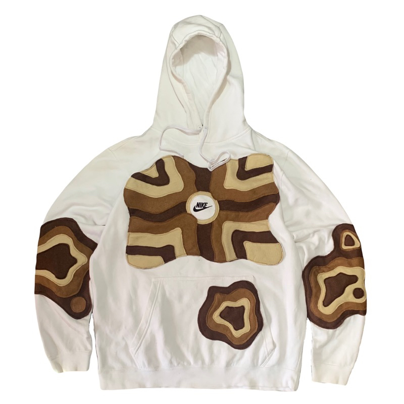 Reworked Nike White Hoodie Psychedelic