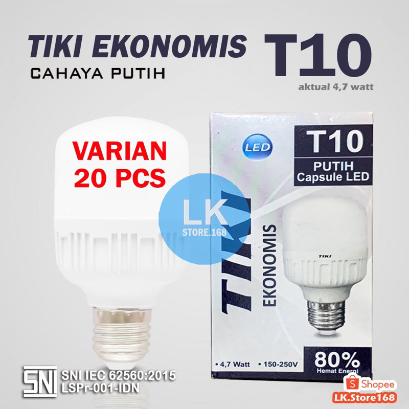 TIKI EKONOMIS T10 (VARIAN 20 PCS)