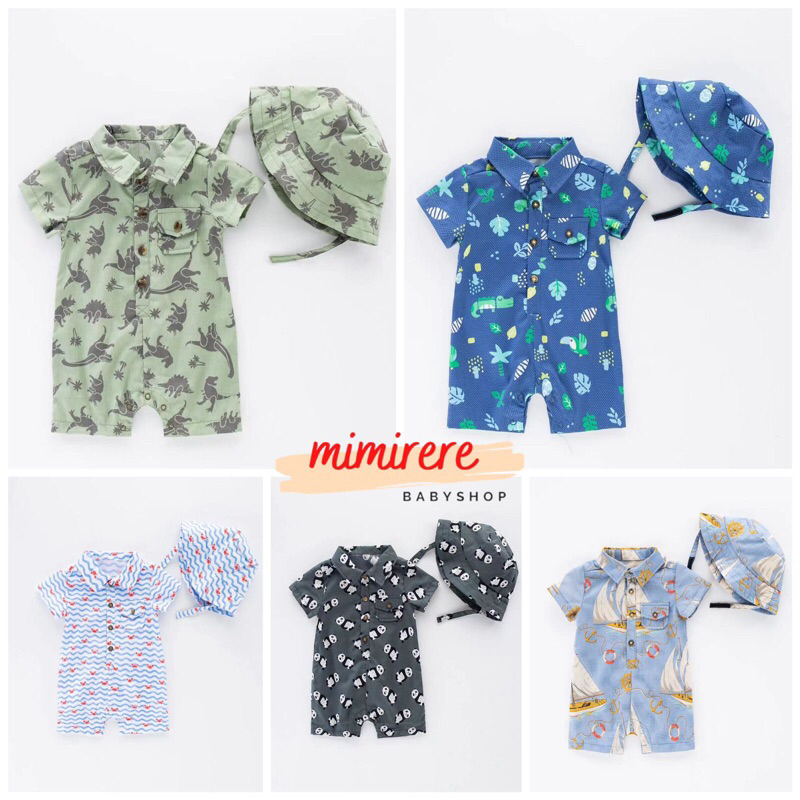 Catell Love Jumper + Topi Baby Boy | Jumper Romper Bucket Hat