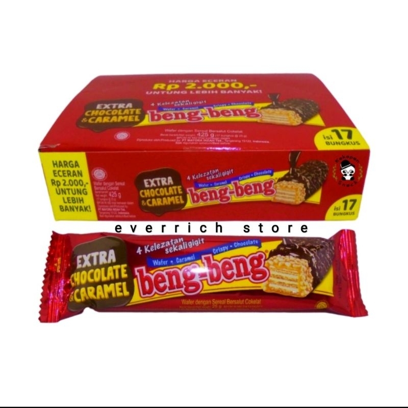 

Beng Beng wafer Caramel crispy Chocolate 1Box (17pcs x 25gr)