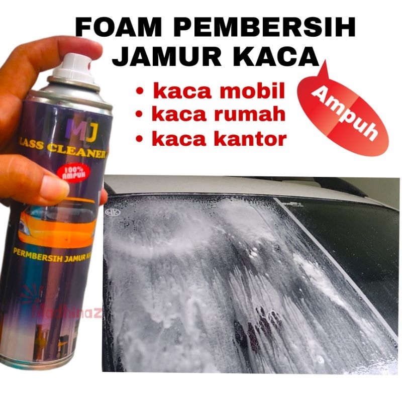 foam ajaib pembersih jamur kaca mobil kaca rumah kaca kantor penghilang jamur kaca anti jamur kaca penghilang kerak jamur kaca MJ glass cleaner 350 ml