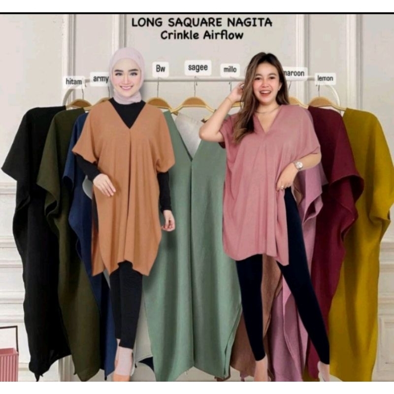 ATASAN BLOUSE NAGITA//ATASAN CRINKEL PREMIUM LONG BLOUSE