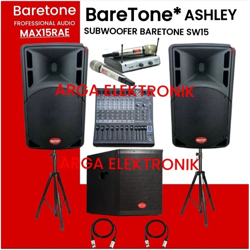 paket baretone max15rae subwoofer baretone sw15 paket lengkap soundsystem original