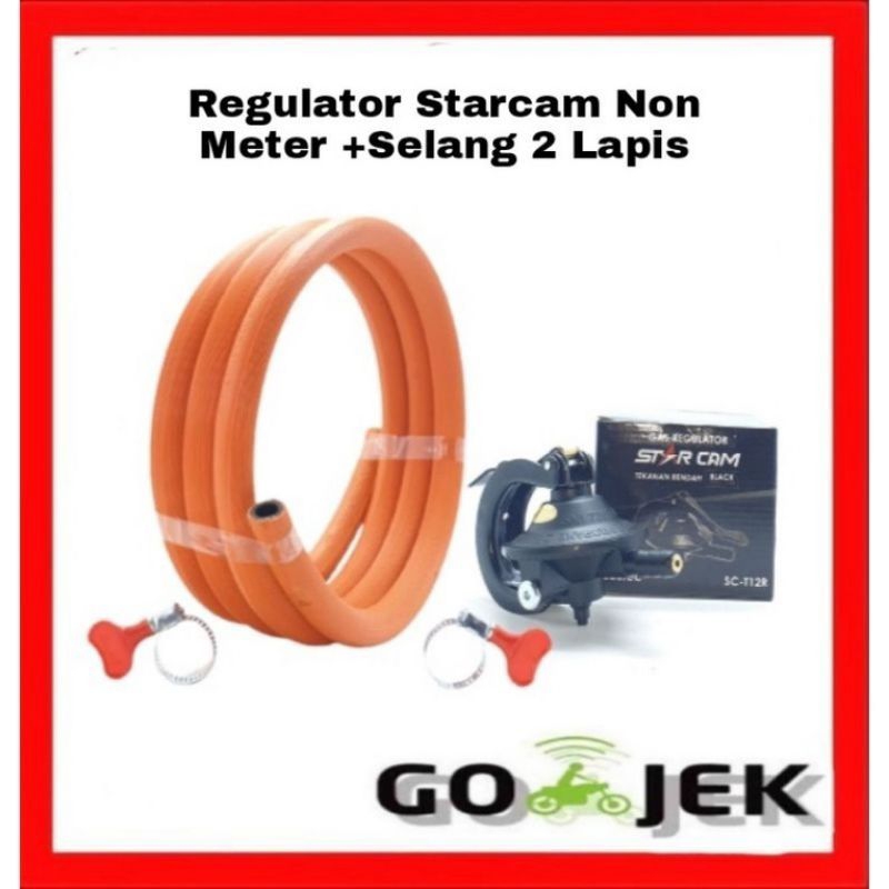 REGULATOR KOMPOR GAS STARCAM SC-T12RMETER+SELANG 2 LAPIS+KLEAM 2 BIJI