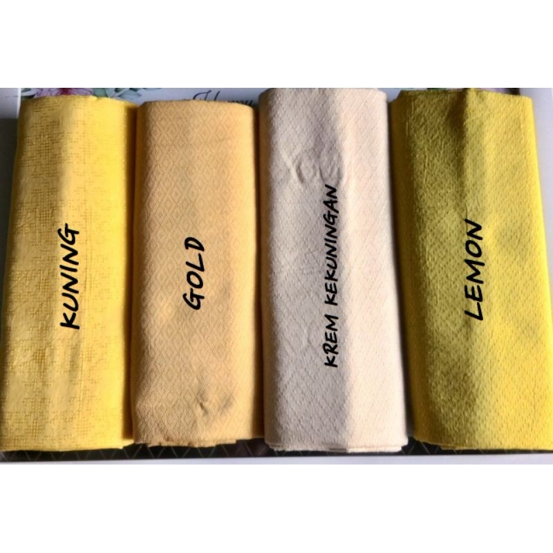 kain dobi pekalongan kain timbul kain dobi warna kuning gold krem kekuningan lemon