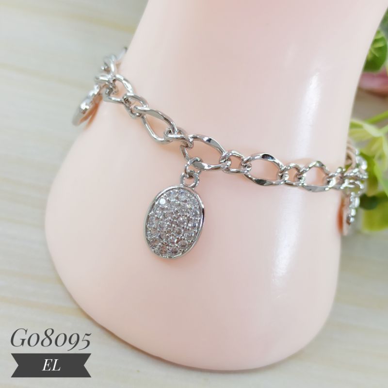 Gelang fashion rantai jurai Silver (22 cm) G08095