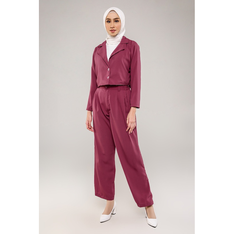 Moana One Set Blazer dan Kulot Wanita - KANIKI - Celana Wanita - Celana Kulot - Highwaist - Pants - 