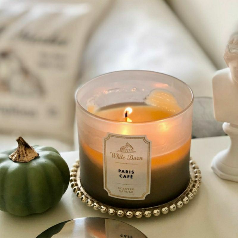 WHITE BARN BBW PARIS CAFE 3-WICK SCENTED CANDLE 411 G LILIN 3 SUMBU UKURAN BESAR PENGHARUM RUANGAN ROOM FRAGRANCE